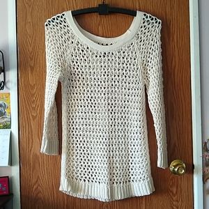 American Eagle Beige Mesh Sweater